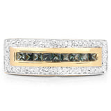 1.08 Carat Genuine Green Sapphire .925 Sterling Silver Ring