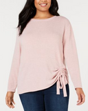 INC Womens Sweater Scoop Neck Side-Tie Ruched