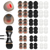 AOZUO 72PCS Replacement Earbud Tips Silicone Ear Bud Tips Soft Earbud Covers for in-Ear Headphones(Inner Hole 4.5mm -6mm) Earphone S/M/L (Gray)