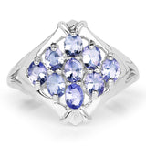 1.53 Carat Genuine Tanzanite .925 Sterling Silver Ring