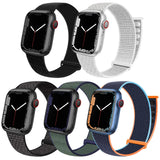 5 Pack ENJINER Sport Loop Nylon Band Compatible with Apple Watch 38mm 40mm 41mm 42mm 44mm 45mm 49mm Ultra 2 iWatch Series 9 8 7 6 SE 5 4 3 2 1 Women Men Stretchy Elastic Braided Weave Breathable Replacement Wristband Strap E 42/44/45/49mm