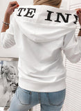 Pocket Hooded Letter Pullover Sweatshirt