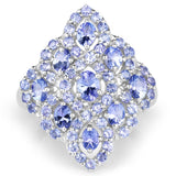 3.31 Carat Genuine Tanzanite .925 Sterling Silver Ring