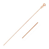 14k Pink Gold Diamond Cut Cable Link Chain 0.8mm