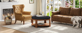 Modern Large Round Ottoman and Coffee Table 2-Tier