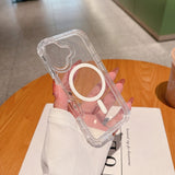 High-transparency Magnetic Phone Case With Colorful Airbags For Drop Protection