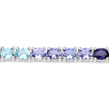 12.04 Carat Genuine Multi Stone .925 Sterling Silver Bracelet