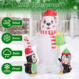 5.9Ft Christmas Inflatable Polar Bear and Penguin Blow Up Yard Outdoor Decoration with LED