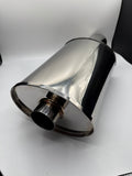SPDZ1 World Spec 2.5 Inch Muffler Oval 2.5" Inlet 3.5" Outlet