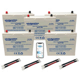 Lithium LIFePO4 100ah 12 Volt BattaMax 4000 Cycles Battery with Interlocking Cables for Off-Grid Applications with Battery Management System (BMS) and Remote Connectivity to Cell Phones and Tablets