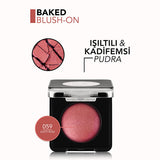 Flormar Baked Blush-On 059 Dusty Rose: High Pigment, Long Lasting, Vitamin E - Shimmer & Matte Blush for Radiant Skin