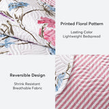 Kasentex Reversible Lightweight Floral Quilt Set - Soft All Season Bedspread Coverlet