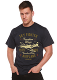 Sky Fighter Spun Bamboo® Men's Bamboo Viscose/Organic Cotton Short Sleeve Graphic T-Shirt
