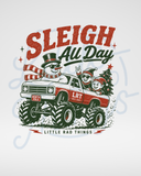 SLEIGH ALL DAY TODDLER CHRISTMAS MONSTER TRUCK TEE - WHITE