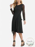 DKNY Womens Illusion Sleeve Dress