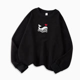 Womens Casual Sweatshirt With Print Cozy Hoodie For Fall Soft Wool Blend