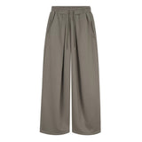Embroidered Pleated Drawstring Sweatpants For Women Loose Straight Fit