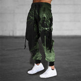 Drawstring Elastic Waist Retro Harem Pants With 3D Animal Print Mens Athletic Trousers