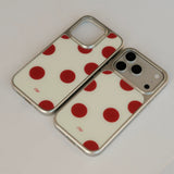 Christmas Retro Polka Dot Frosted Glass Phone Case