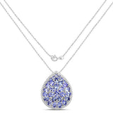 4.16 Carat Genuine Tanzanite .925 Sterling Silver Pendant