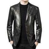 High-end Oil-Waxed Sheepskin Fashionable Casual Blazer