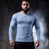 Muscle-fit Sporty-casual Half-button-down Long-sleeve