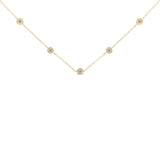 Yellow Color Plated Sterling Silver Diamond Station Necklace (1/2 cttw, K-L Color, I2-I3 Clarity)