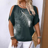 Women's Loose Round-neck Off-shoulder Top