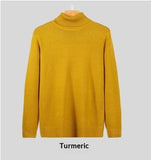 Mens Loose-fitting Warm Turtleneck Knit Sweater