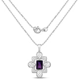 7.80 Carat Genuine Amethyst .925 Sterling Silver Pendant