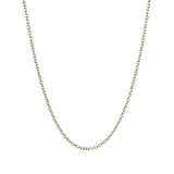 14k White Gold Diamond Cut Cable Link Chain 1.5mm