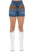 Willow Denim Fringe Short in Dark Wash