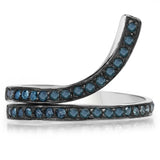 0.46 Carat Genuine Blue Diamond .925 Sterling Silver Ring