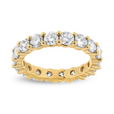14K Yellow Gold 3.00 Cttw Shared Prong Set Round Cut Diamond Eternity Band (J-K Color, VS1-VS2 Clarity) - Ring Size 7