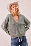 BiBi Washed Sweater V Neck Cardigan