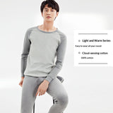 100 Cotton Antibacterial Autumn Top And Bottom Set Mens Thermal Underwear