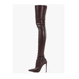 Stiletto-heeled Pointed-toe Thigh-high Boots Sexy Stretchy Skinny Boots