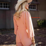 V-neck Waist-controlled Slimming Casual Jumpsuit