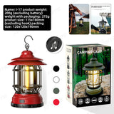 Camping Light, Ambient Light, Flame Camping Lamp, Tent Retro Hurricane Lamp