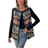 Women's Printed Double-sided Plush Buttonless Cardigan