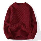 Round-neck High-neck Fleece-lined Solid-color Sweater