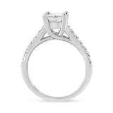 14K White Gold 1 1/5 Cttw 4-Prong Set Princess Diamond Classic Engagement Ring (I1-I2 Color, H-I Clarity) Ring Size 7