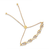 14K Yellow Gold Plated .925 Sterling Silver 1/10 Cttw Diamond Infinity Heart Shaped 4â€-10â€ Adjustable Bolo Bracelet (H-I Color, I2-I3 Clarity)