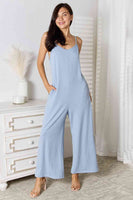 Basic Bae Spaghetti Strap Jumpsuit - Full Size V-Neck Design