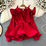 Ruffled-waist Blouse For Women Niche Style