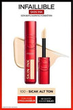 L'Oreal Paris Skin Ink Concealer Foundation 100: High Coverage, Natural Finish & Long Lasting Liquid Foundation for Flawless Skin