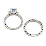 Antique Style Engagement Ring Set 14KT White Gold