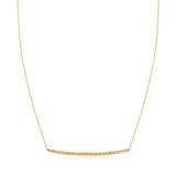 14k Yellow Gold Thin Textured Bar Necklace