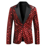 Stage Banquet Host Party Diamond-Shaped Sequin Suit Tuxedo Coat