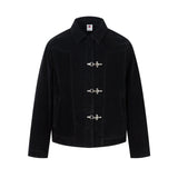 Deconstructed Jacket Design Mens Cropped Relaxed-fit Casual Outerwear
